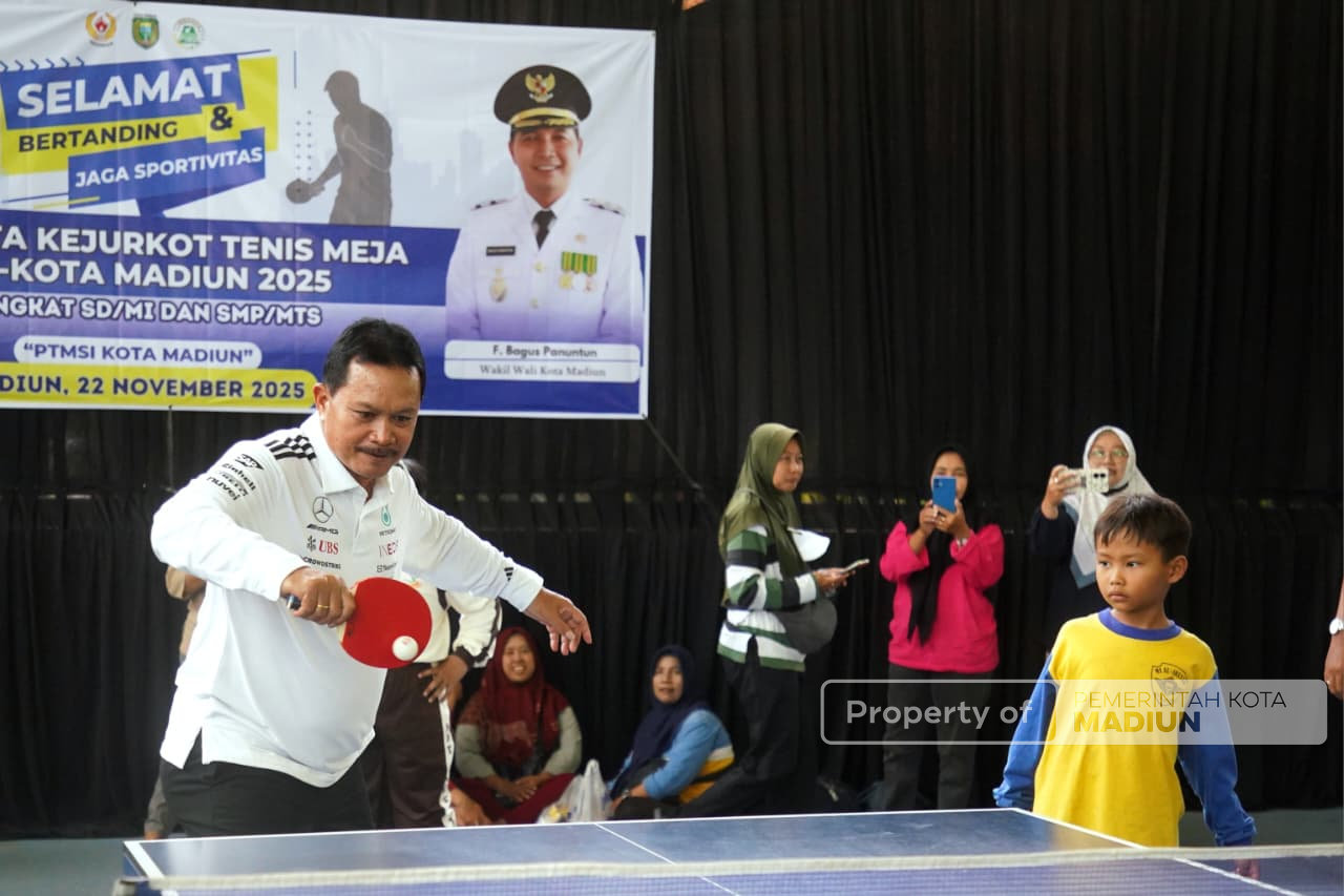 Kejurkot Tenis Meja 2025 Dibuka, Wali Kota Madiun Dorong Pembinaan Atlet Sejak Dini