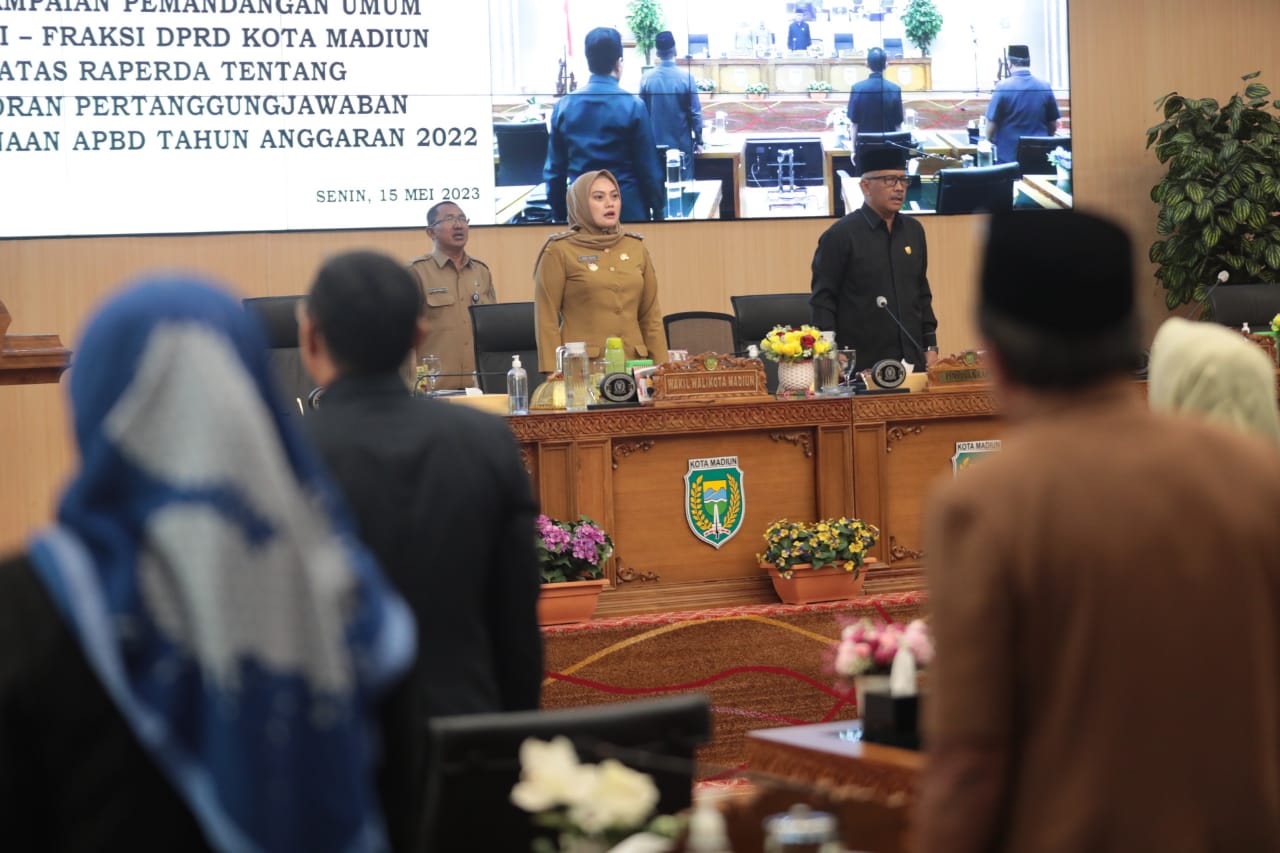 Rapat Paripurna, 7 Fraksi DPRD Beri Apresiasi Kinerja Pemkot Madiun Di 2022